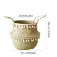 thumbnail image 3 of Planter Basket, 5 Sizes Handwoven Seagrass Pot Cover with Tassels, Boho Decorative Wicker Holder for Indoor Plants, Monstera, Leaf Fig, Storage Organizer, 3 of 6