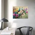 thumbnail image 4 of Acheng Wall Art Animal Peacock Flower Pictures Peacock Painting Large Size Framed Canvas Prints Wall Decor for Living Room Bedroom Large Wall Home Office Artwork   20x16in, 4 of 6