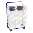 thumbnail image 1 of Estante de secado de arte móvil de 25 estantes para aulas y estudios de arte, carrito de arte rodante de acero resistente con 25 estantes, azul/blanco, 1 of 5