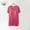 Red, variant on YHAJDS Womens Pajama Tops Short Sleeve Solid Color Built In Bra V Neck Longline Sleepwear Top