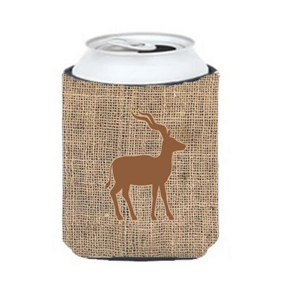 Deer Burlap And Brown Can Or Bottle  Hugger