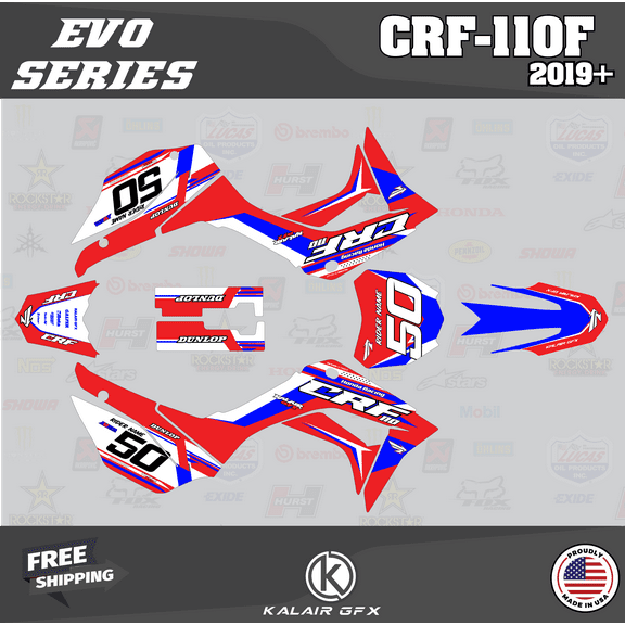 Kalair GFX Graphics Kit for Honda CRF110F (2019-2024) Evo Series