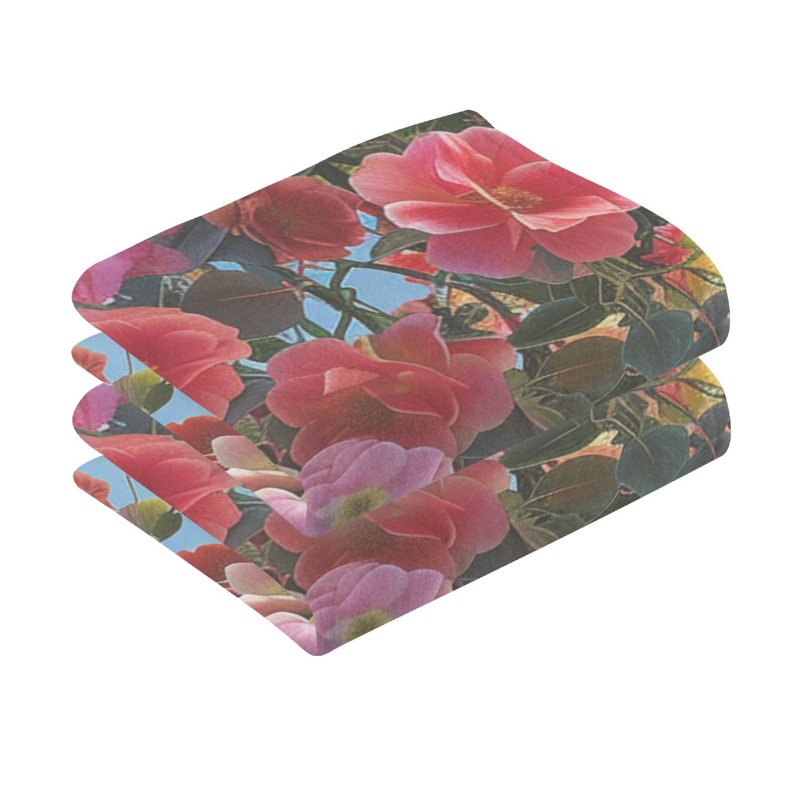 Flowers Garden Roses Hand Towels Cotton Bath Towels Large Face Towels Absorbent for Bathroom 2 Packs