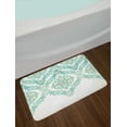 thumbnail image 2 of Traditional Bath Mat, Retro Middle Age Symmetrical Traditional Gothic Garland Forms in Pastel Print, Non-Slip Plush Mat Bathroom Kitchen Laundry Room Decor, 29.5 X 17.5 Inches, Green Tan, Ambesonne, 2 of 2