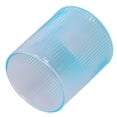 thumbnail image 2 of Taza de vidrio de borosilicato con rayas verticales degradadas para agua, leche, café con leche, capuchino, té, color azul, 2 of 14