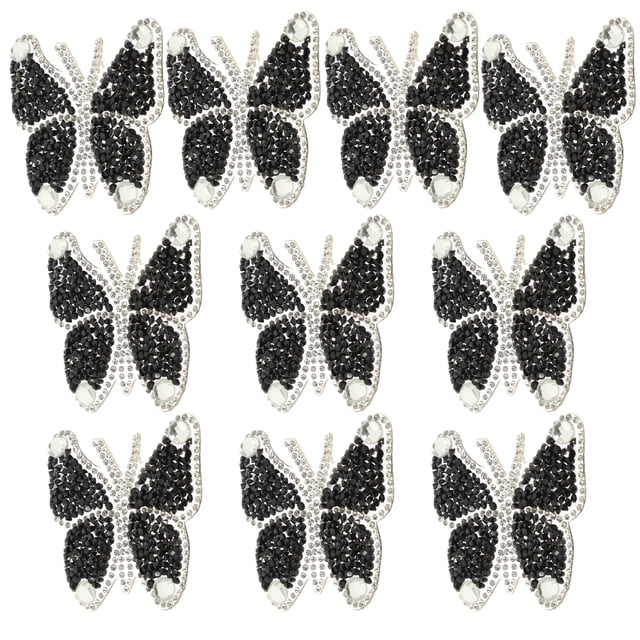 Shisuyan Fabric Patches for Clothes Black Adhesive Sticker 10Pack 0.2x2.4x2.4in