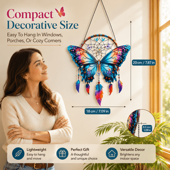 Indoor/Outdoor Dreamcatcher Series Light Catchers - Acrylic Material for Waterproof & Scratch-Proof Performance, Decorative Hanging for Home & Garden, Catches Light for Sparkling Effect, A, 1pcs