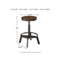 thumbnail image 4 of Signature Design by Ashley Torjin Industrial Adjustable Height Barstool, Set of 2, Brown, 4 of 4