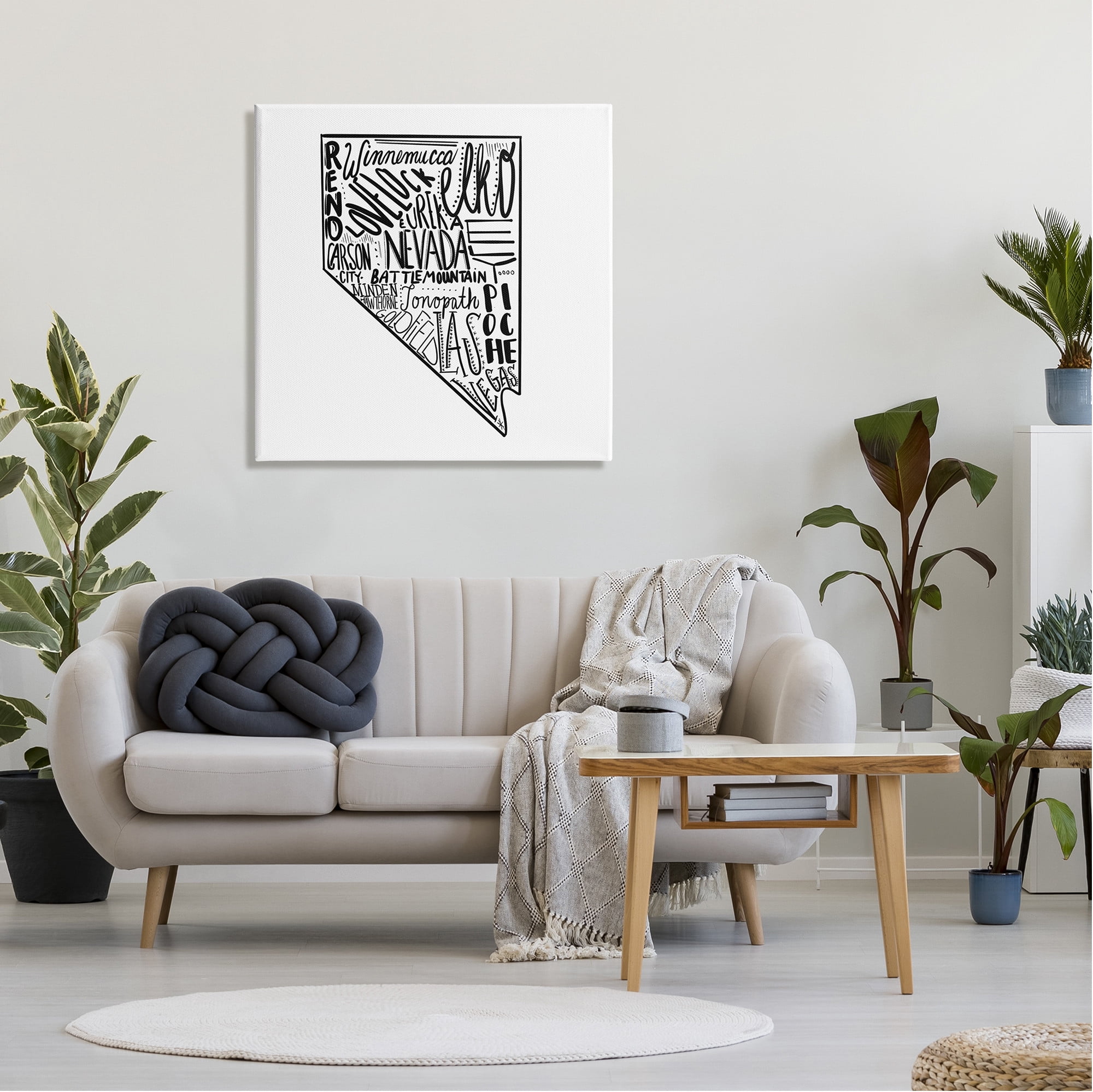 Stupell Industries Nevada Cities Typography Graphic Art Gallery Wrapped Canvas Print Wall Art, Design by The Saturday Evening Post
