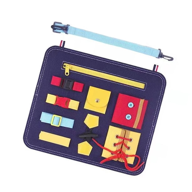 Vogacara Tablero ocupado para bebés, aprendizaje educativo, tablero sensorial para niños, hebilla de entrenamiento, juguete para niños pequeños, Juguetes Educativos 3# Vogacara FN000561-03