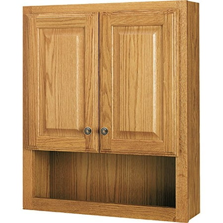 Style Selections 23 In X 28 In Ready To Assemble 2 Door Bathroom Wall Wood Medicine Cabinet Honey Oak