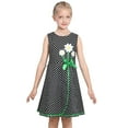 thumbnail image 2 of Girls Dress Black Polka Dot Daisy Flower Embroidery Everyday Summer 5 Years, 2 of 7