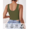 thumbnail image 2 of Top corto AURUZA sin mangas con cuello en U verde para mujer, 2 of 6