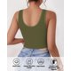 thumbnail image 2 of Top corto AURUZA sin mangas con cuello en U verde para mujer, 2 of 6