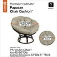 thumbnail image 2 of Classic Accessories Montlake Water-Resistant Papasan Cushion, 50 inch, Heather Grey, 2 of 10