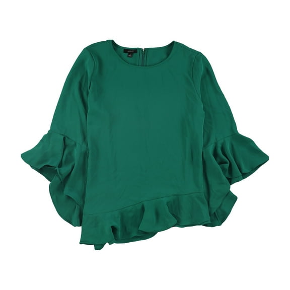 Alfani Womens Asymmetrical Knit Blouse, Green, Small