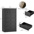 thumbnail image 6 of Akaber 43.3'' Tall Dresser for Bedroom, Wood 6 Drawer Dresser with Anti-Tip Kit, Storage Organizer, Black, 6 of 8