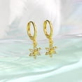 thumbnail image 4 of Snowflake Huggie Hoop Earrings for Women Crystal Cubic Zirconia Wedding Snowflake Hoops Earrings Drop Chic Hypoallergenic Studs Earring Jewelry Winter Christmas Birthday Gifts for Her, 4 of 6