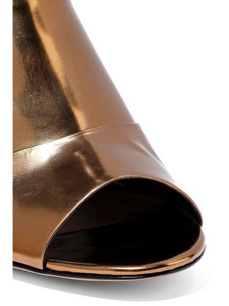 knee length dresses for ladies Sole Bliss Women's Slingback High Heels - Premiere: Bronze Leather US 8