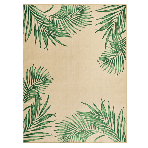 Better Homes & Gardens 5 ft. x 7 ft. Printed Green Palm Outdoor Rug