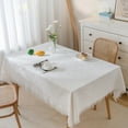 thumbnail image 3 of sruoe Tablecloth, 47in Rectangle Tablecloths, Washable Foldable Modern White Tablecloths, Table Cloth for Dining, Home, Party, Picnic, Cotton Linen, 3 of 6