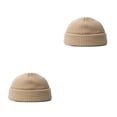 thumbnail image 3 of Qarigey Gorro de invierno Gorros de cabeza corta Hombres Mujeres Sombreros Snowboard Beige Beige 2piezas, 3 of 6