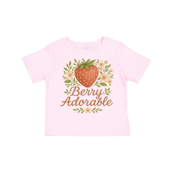 Inktastic Berry Adorable Strawberry Floral Design Boys or Girls Toddler T-Shirt