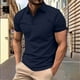 thumbnail image 2 of Manga Corta de Verano Tops de Color Sólido Casual Manga Corta Cuello Redondo Doblado Hendidura Superior, Camisa de Fibra de Poliéster para Hombres, Lavado de Manos, 2 of 6