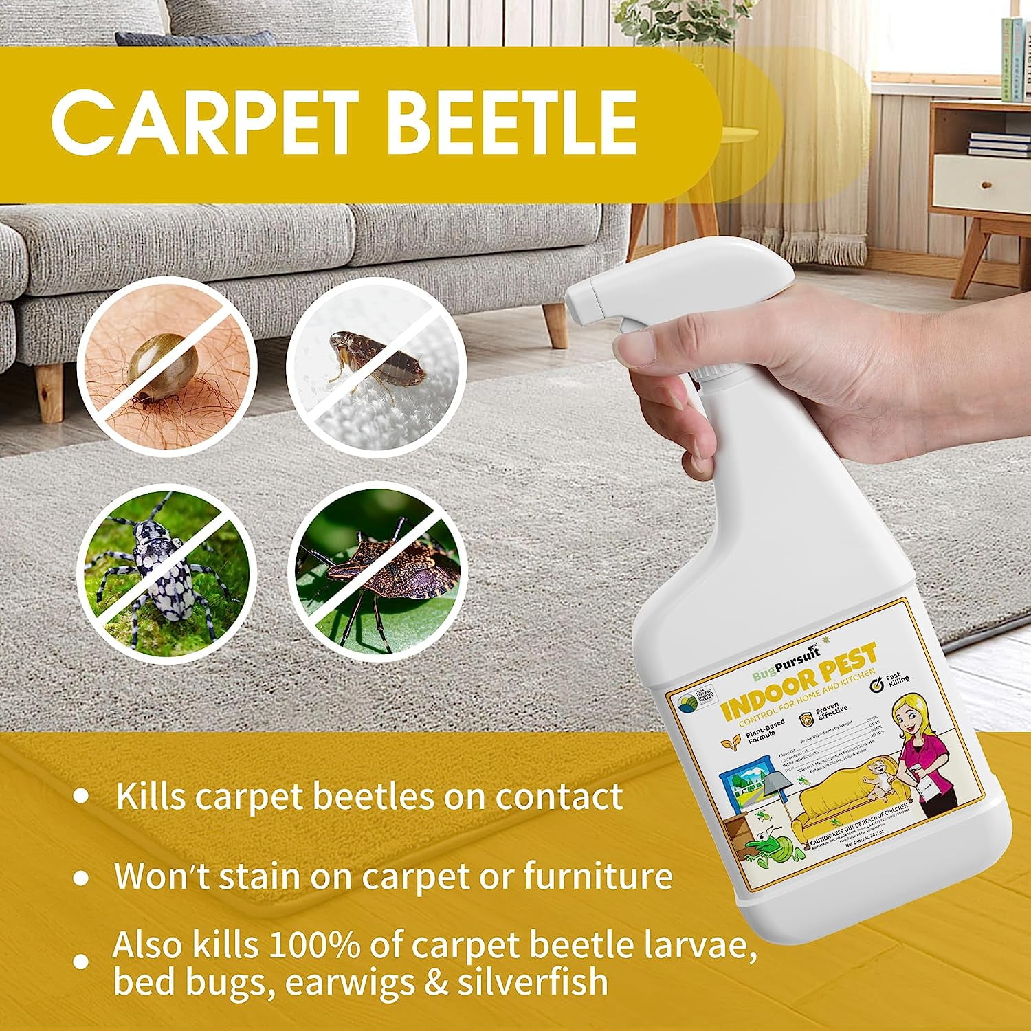 BugPursuit, Instant Natural Cockroach Spray Killer, Safe for Pets and –  BugPursuitshop