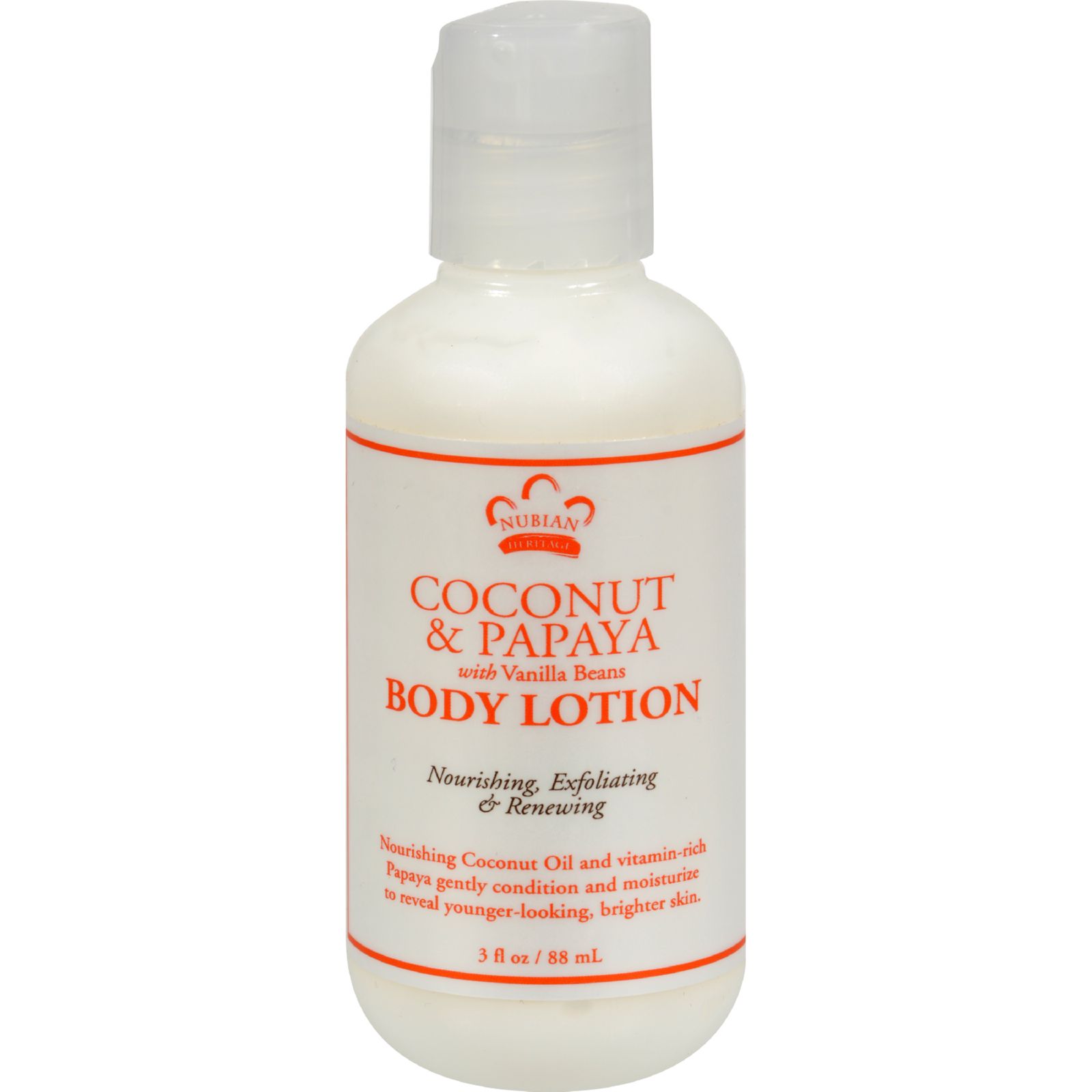 Nubian Heritage Body Lotion Coconut And Papaya 3 Fl Oz 1 Case