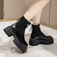thumbnail image 3 of NECHOLOGY Botas Mujer Adulto Femenino Zapatos Botines mujer Las mujeres se deslizan en la moda Retro Toe que cubre las botas de suela gruesa Las mujeres botines mantienen el calor (Black, 8), 3 of 4