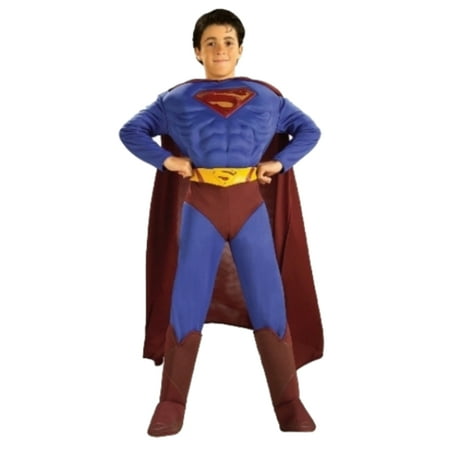 DC Comics Boys Superman Returns Muscle Chest Costume Jumpsuit Cape Boot