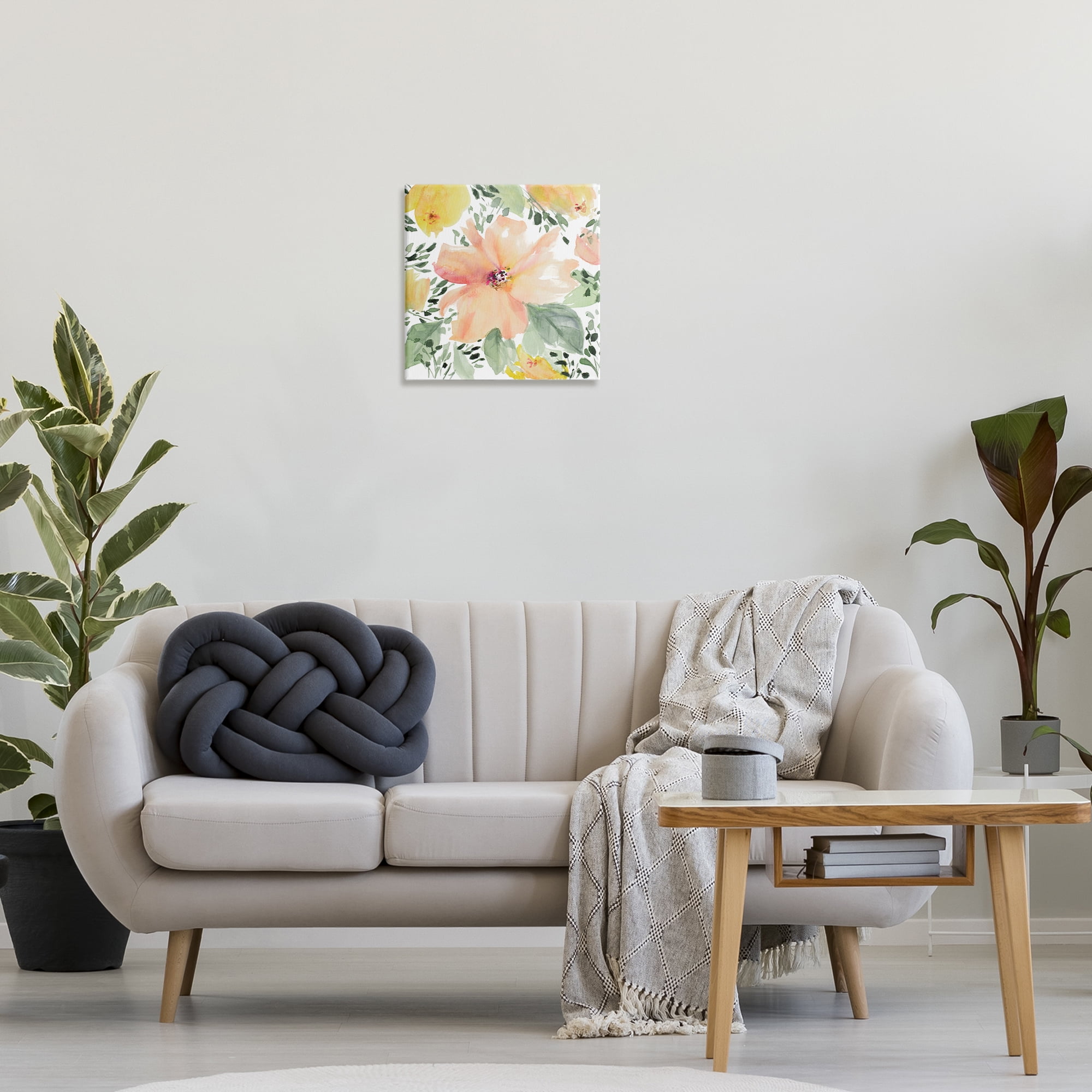 Stupell Industries Birds Eye Flowers Botanical & Floral Painting Gallery Wrapped Canvas Art Print Wall Art, 17 x 17