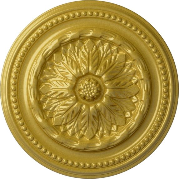 Ekena Millwork 15 3/4"OD x 1 7/8"P Chester Ceiling Medallion (Fits Canopies up to 2 1/4"), Hand-Painted Rich Gold