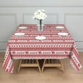 thumbnail image 3 of Red Christmas Pattern Square Tablecloth,Waterproof Square Table Cover,Wipeable Spillproof Washable Table Cover for Home Kitchen Party Decor 42"X42"(107x107cm), 3 of 6