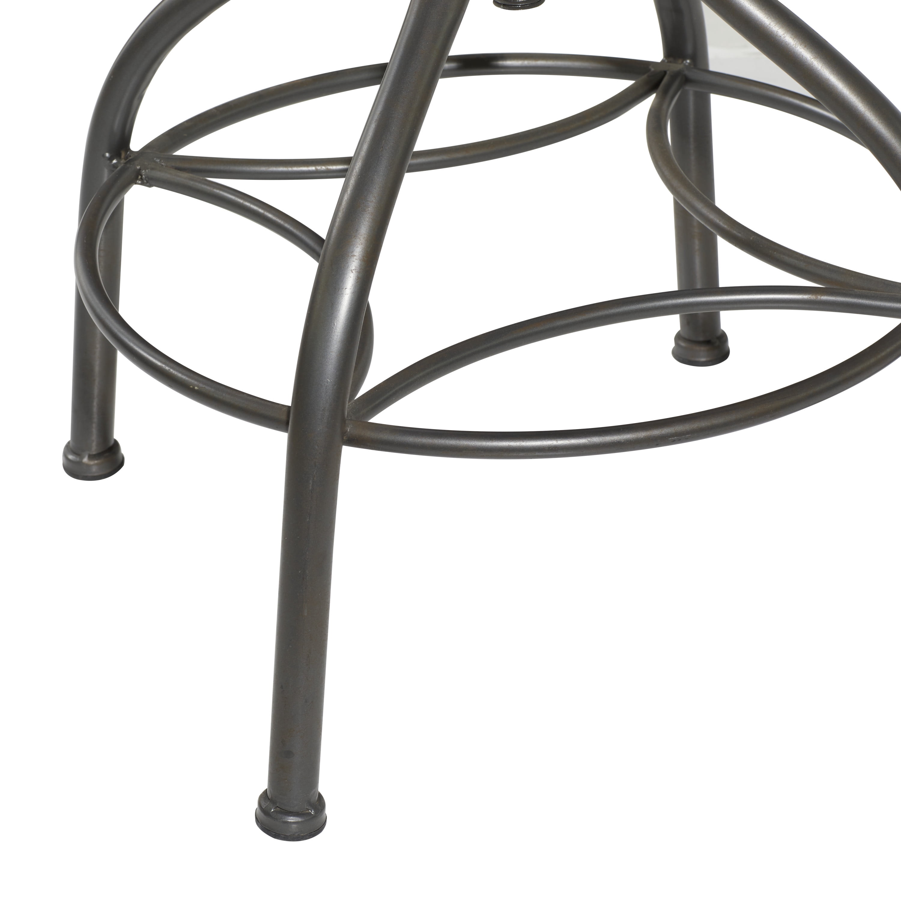 DecMode Metal Bar Stool with Backrest, Beige