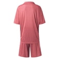 thumbnail image 3 of Domuza Summer Track Suits for Men 2 Piece Shorts Sets Short Sleeve Sweatsuit Outfits 1/4 Zip Golf Polo Shirts and Shorts Set Pink 2XL, 3 of 3