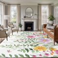 thumbnail image 3 of Pink Yellow Daisy Area&nbsp;Rug 5x8ft Floral Wildflowers Non-Slip&nbsp;Washable Square&nbsp;Rugs Soft Felt Indoor Floor Mat for Bedroom Kitchen Living Room Bathroom, 3 of 9
