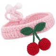 thumbnail image 5 of Collar De Bolas De Cereza De Punto Para Mascotas, Suministros Para Mascotas, Adornos De Cuello De Punto Hechos A Mano Suaves Y Cómodos Guardurnaity PT002698-04, 5 of 5