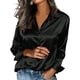 thumbnail image 3 of RKSTN Long Sleeve Shirts for Women Oversized Lapel Button Down Satin Silk Blouses Womens Casual Solid Plus Size Tunrndown Collar Loose Comfy Business Dressy Blouse Top Fall Spring Clothes, 3 of 6
