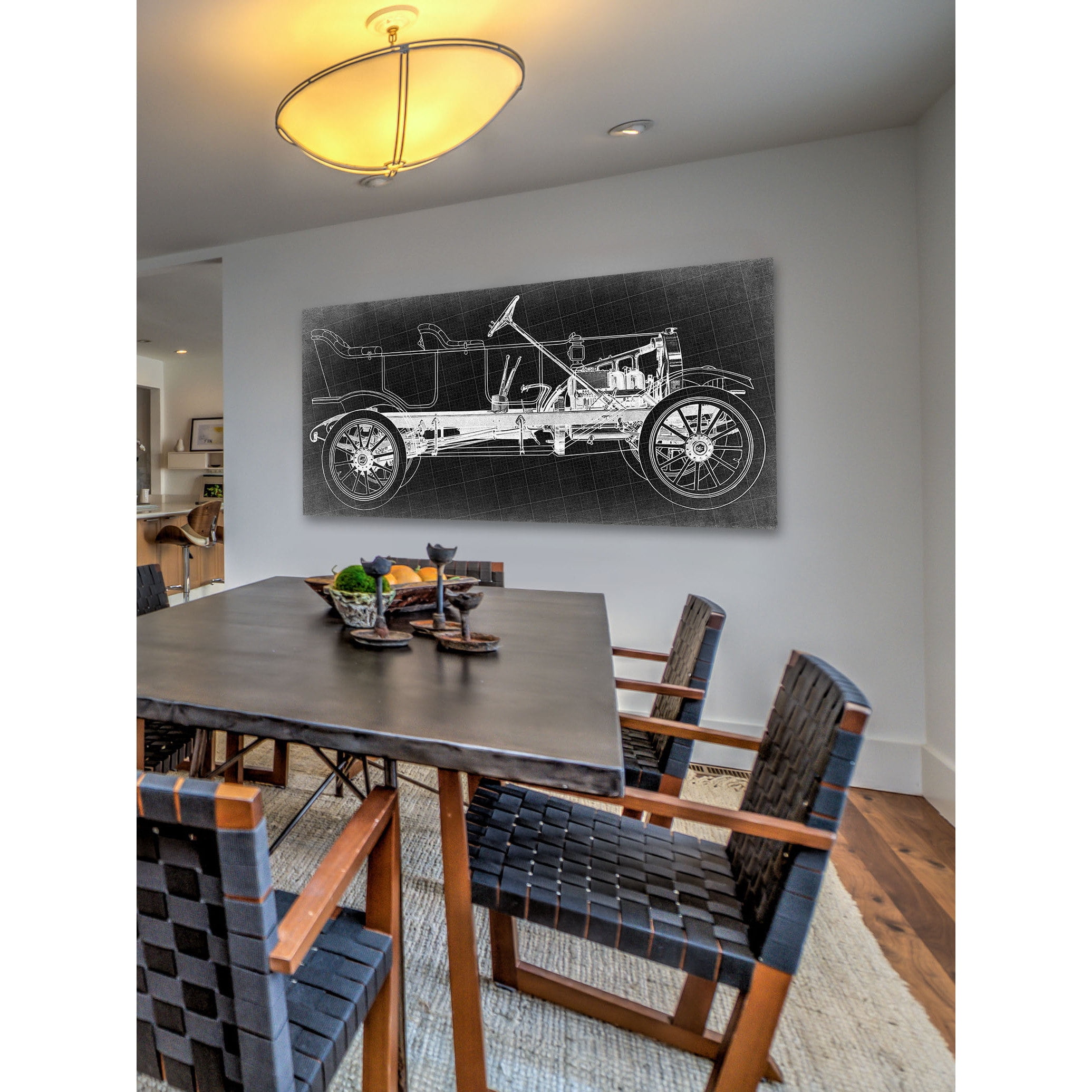 Marmont Hill Inc Marmont Hill - Vintage Race Car Blueprint 2 Painting Print on Canvas - Multi-color