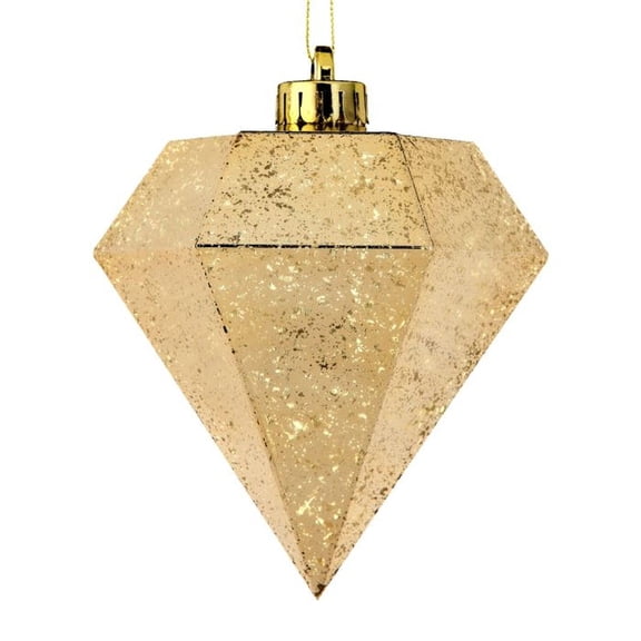Regency International 5" Mercury Vacuum Plated Diamond Ornament Bx3, Champagne