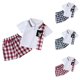 thumbnail image 4 of Odeerbi 1-8 Años Niños Trajes de Verano Plaid Algodón Cuello de Botón Camiseta Manga Corta Pantalones Cortos Conjunto de Dos Piezas, 4 of 5