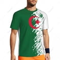 thumbnail image 5 of Exclusive design Algeria Flag Grain 3D Printed Men For Running Bike Soccer Tennis Fitness Sports tshirt Mesh Fans Short T-shirt, 5 of 9