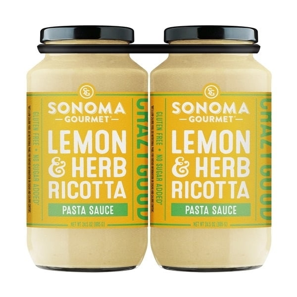 Sonoma Gourmet Lemon & Herb Ricotta Pasta Sauce, 24.5 Ounce (Pack of 2