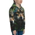 thumbnail image 5 of Pofeuu Realistic Style Colorful Wolf Print Teenage Zipper Hoodie Sweatshirts Hooded Casual Jackets With Pocket For Boys Girls-Small, 5 of 6