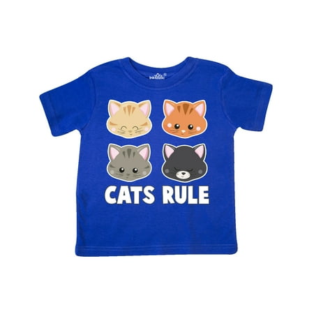 

Inktastic Cats Rule with Cat Heads Gift Toddler Boy or Toddler Girl T-Shirt