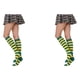 thumbnail image 4 of Sonducket 1 par de calcetines a rayas hasta la rodilla de arcoíris, medias cómodas, medias de manguera para disfraz de fiesta, rayas verdes y amarillas Rayas amarillas verdes 2piezas Sonducket CBP288761, 4 of 6