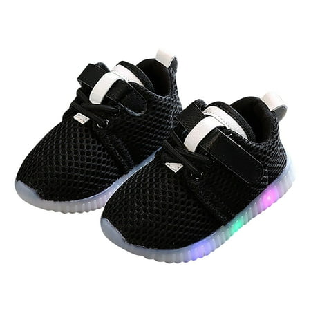 

ZMHEGW Children s Sneakers Gradient Led Light Shoes Daddy Shoes Lace Up Soft Soles for 1-7Y