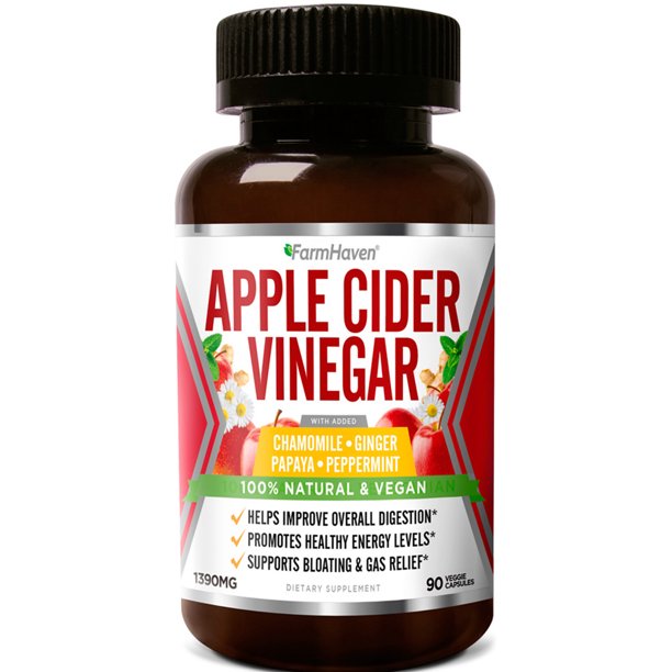 Apple Cider Vinegar Capsules With Ginger, Papaya & Chamomile 1390mg
